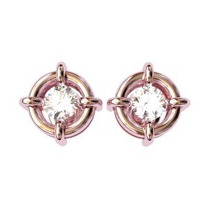 Rose Gold American Diamond Stud Earring