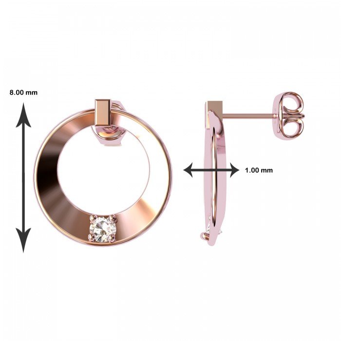 Rose Gold American Diamond Earring