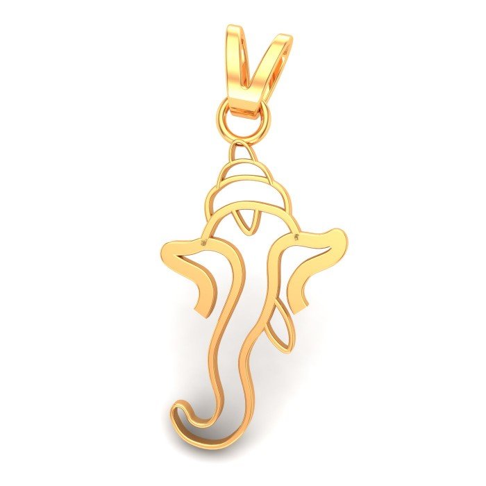 Sri Ganesh Yellow Gold Pendant