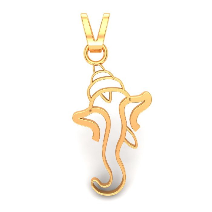 Sri Ganesh Yellow Gold Pendant