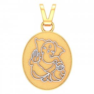Om Ganapati Yellow Gold Pendant