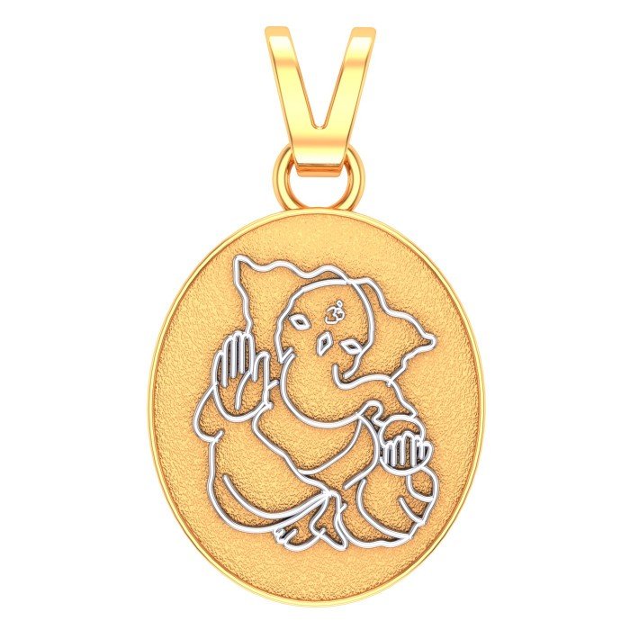 Om Ganapati Yellow Gold Pendant