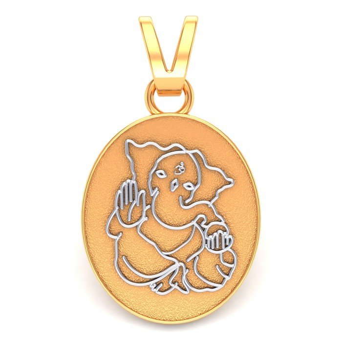 Om Ganapati Yellow Gold Pendant