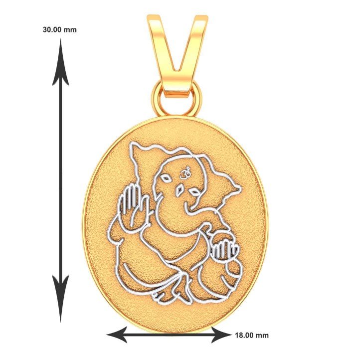 Om Ganapati Yellow Gold Pendant