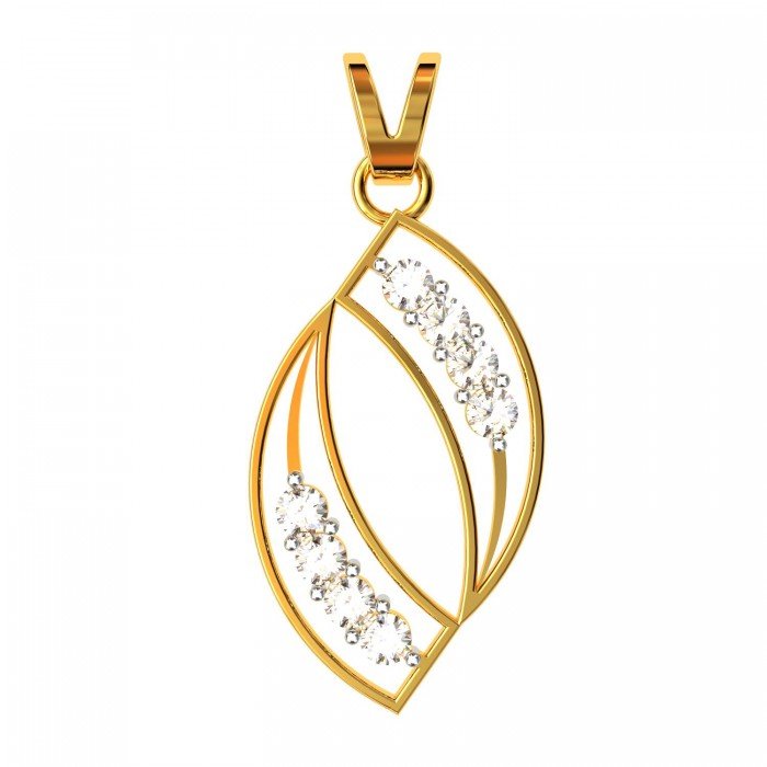 18K Gold American Diamond Pendant