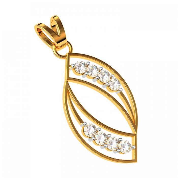 18K Gold American Diamond Pendant