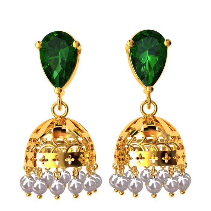 Emerald Gold Jhumka