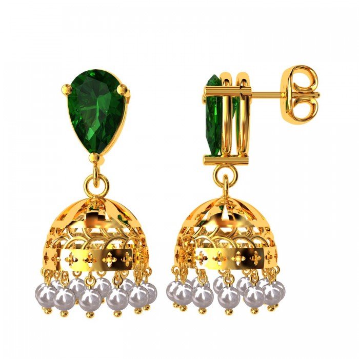 Emerald Gold Jhumka