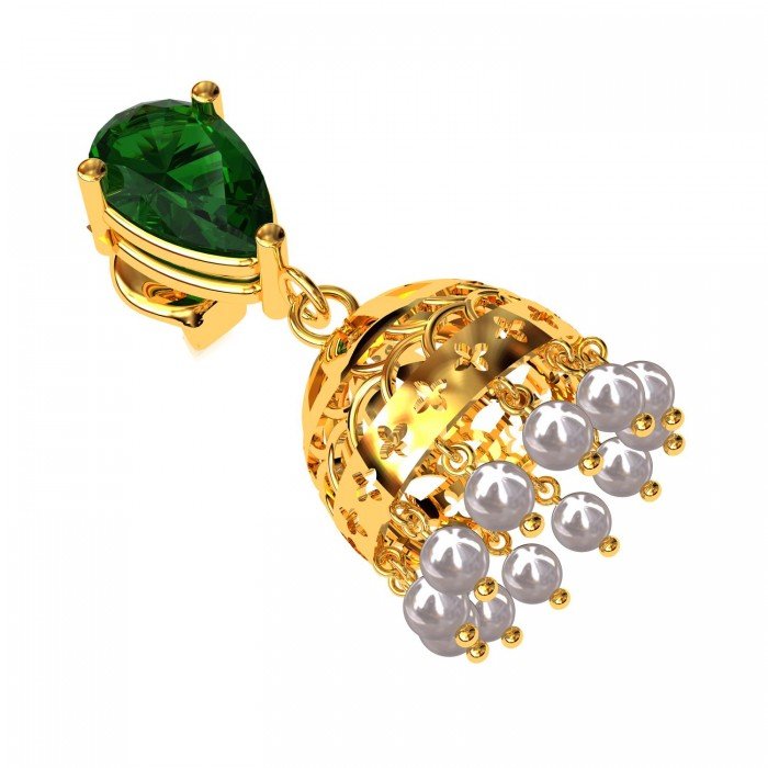 Emerald Gold Jhumka