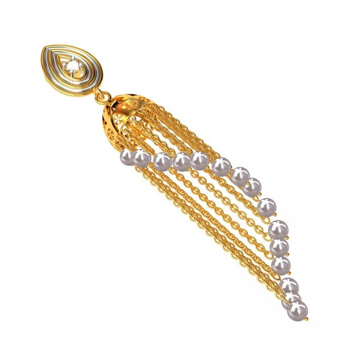 Long Pearl Jhumka Earrings