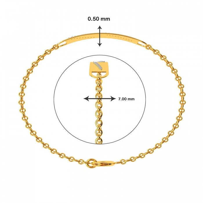 Men Rectangular Diamond Bracelet