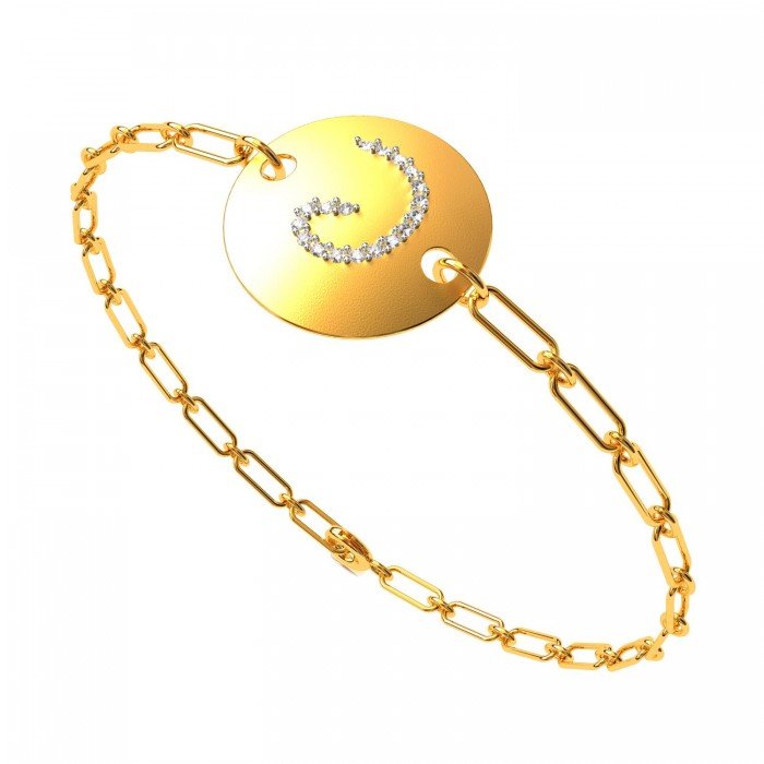 Rounded Diamond Charm Bracelet