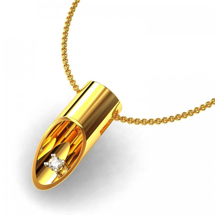 Designer American Diamond Pipe Pendant