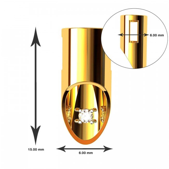 Designer American Diamond Pipe Pendant
