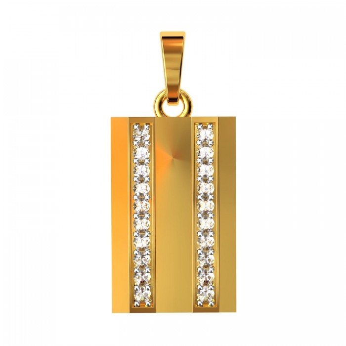 Double Line American Diamond Men Pendant