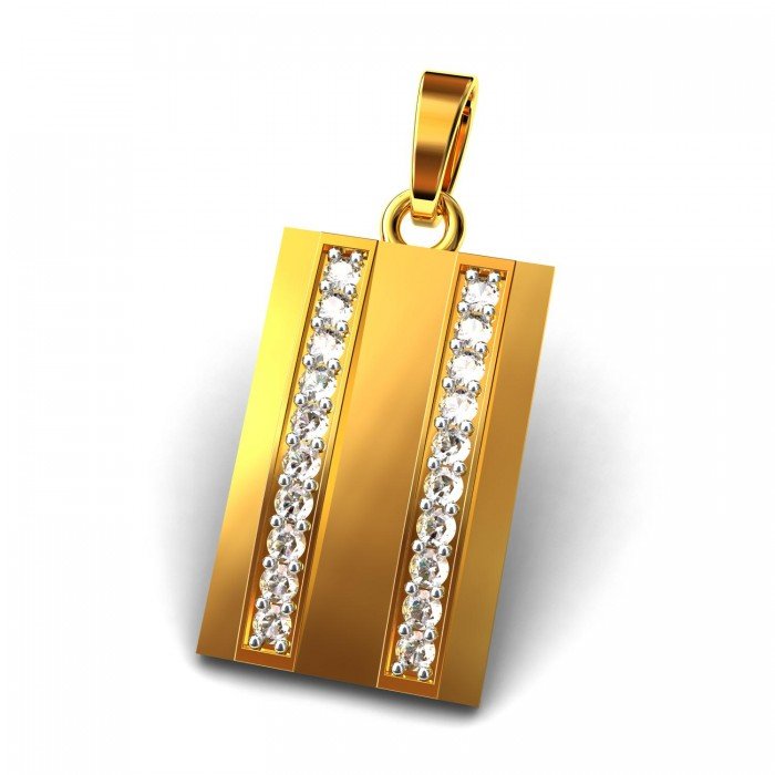 Double Line American Diamond Men Pendant