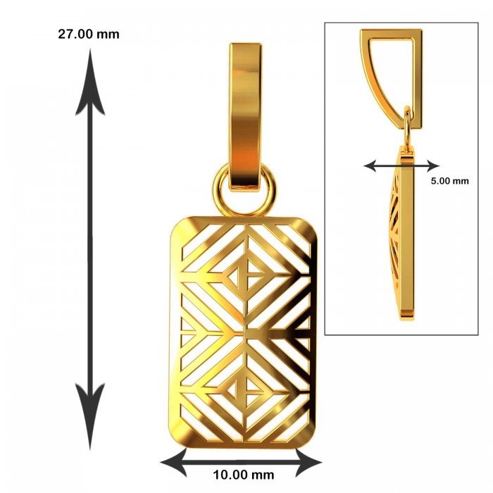 Square Gold Pendant