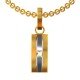 Princess American Diamond Gold Pendant