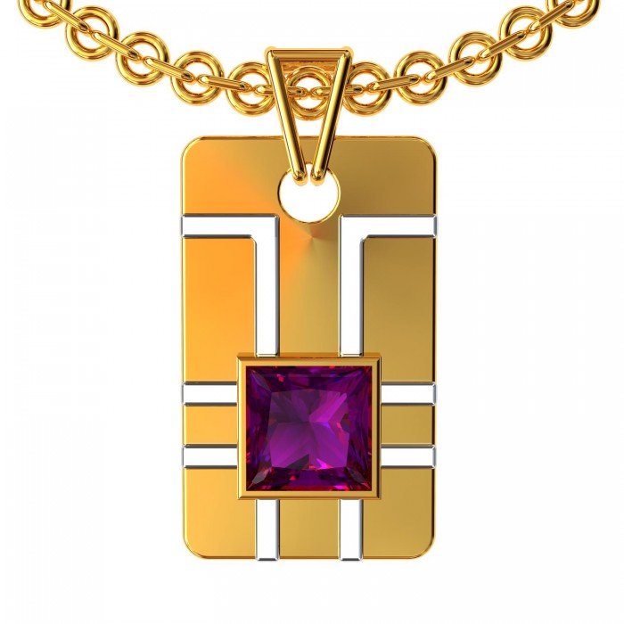 Amethyst Rectangular Pendant