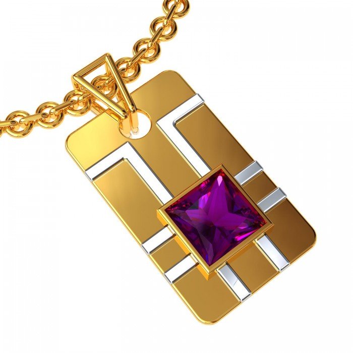 Amethyst Rectangular Pendant