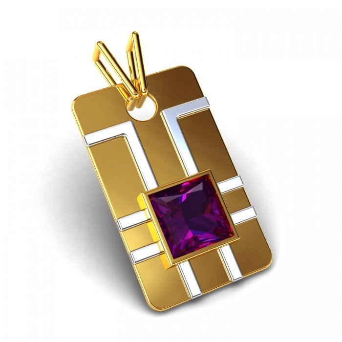 Amethyst Rectangular Pendant