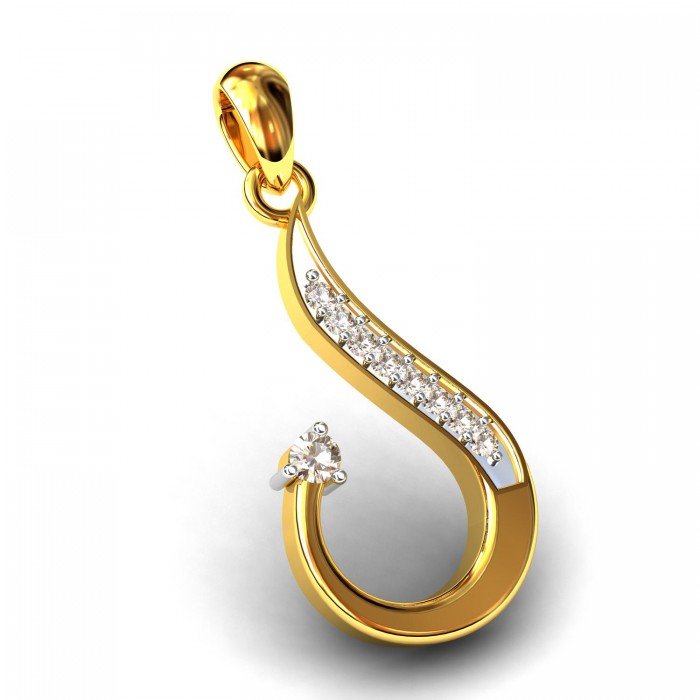 Latest Gold American Diamond Pendant