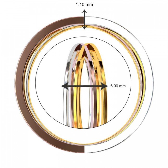 Tri Color Band Ring