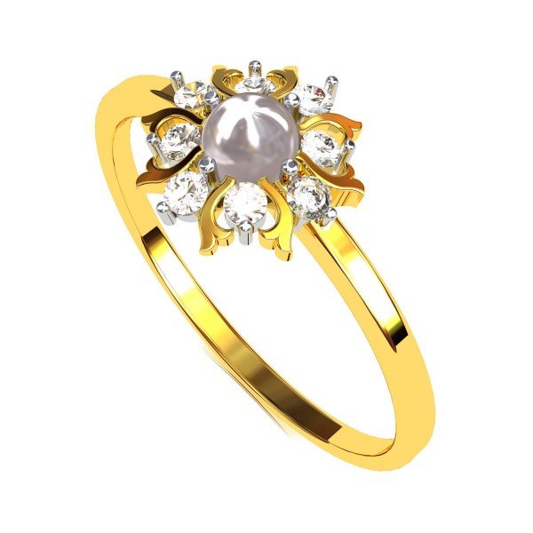 Pearl American Diamond Cocktail Ring Pearl American Diamond Cocktail Ring