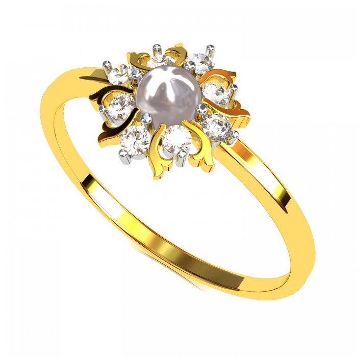 Pearl American Diamond Cocktail Ring