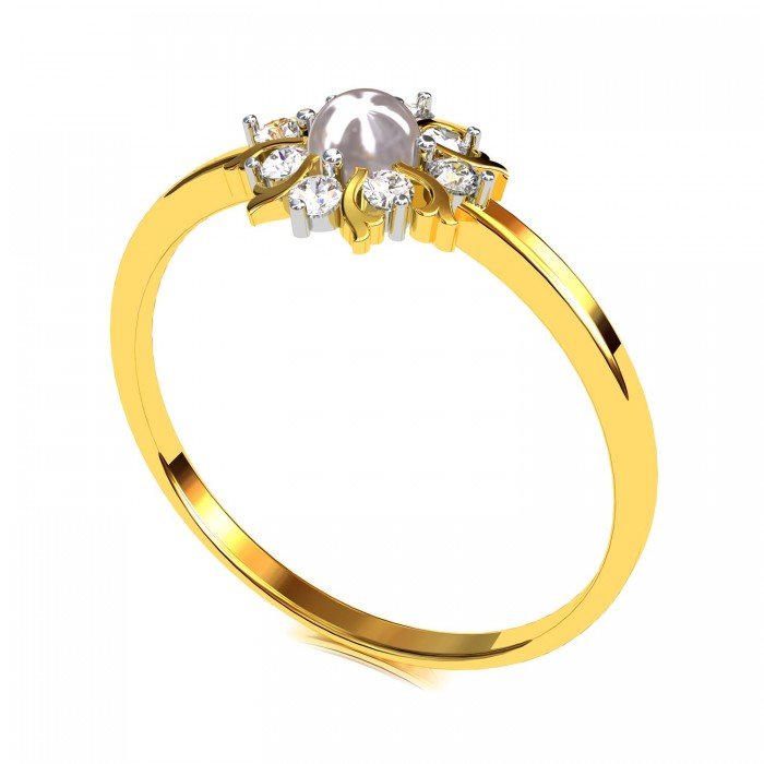 Pearl American Diamond Cocktail Ring