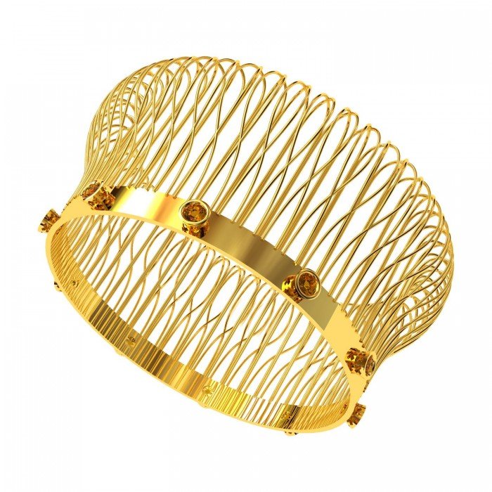 Citrine Wedding Gold Bangle