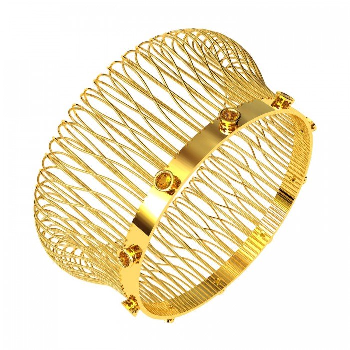 Citrine Wedding Gold Bangle