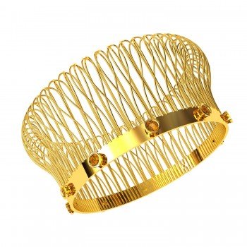 Citrine Wedding Gold Bangle