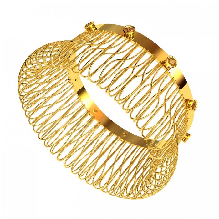 Citrine Wedding Gold Bangle