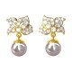 American Diamond Pearl Ear Studs