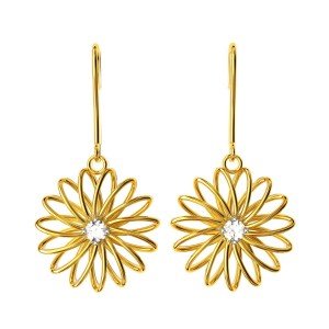 Sprial Gold American Diamond Dangling Earring