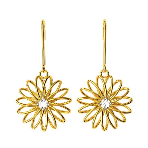 Sprial Gold American Diamond Dangling Earring Sprial Gold American Diamond Dangling Earring