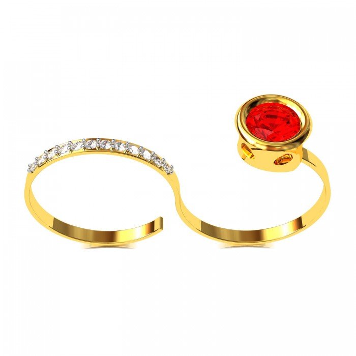 Ruby American Diamond Fingure Ring