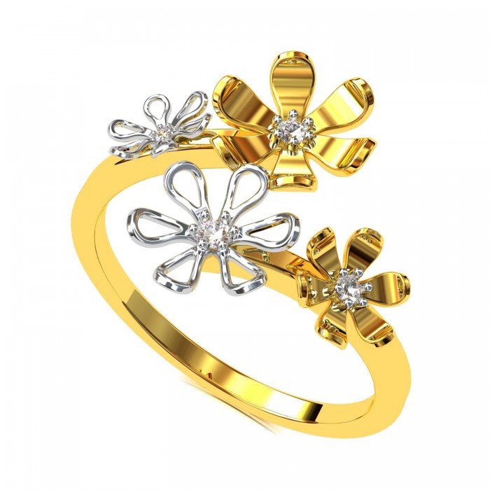Flower American Diamond Ring