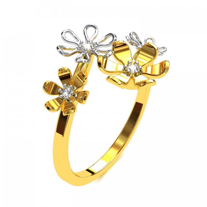 Flower American Diamond Ring