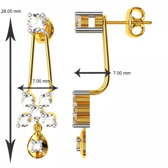 Overlap American Diamond Earring