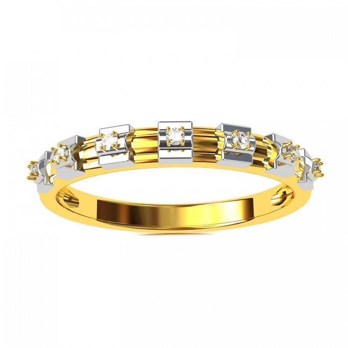 Gold American Diamond Band Ring