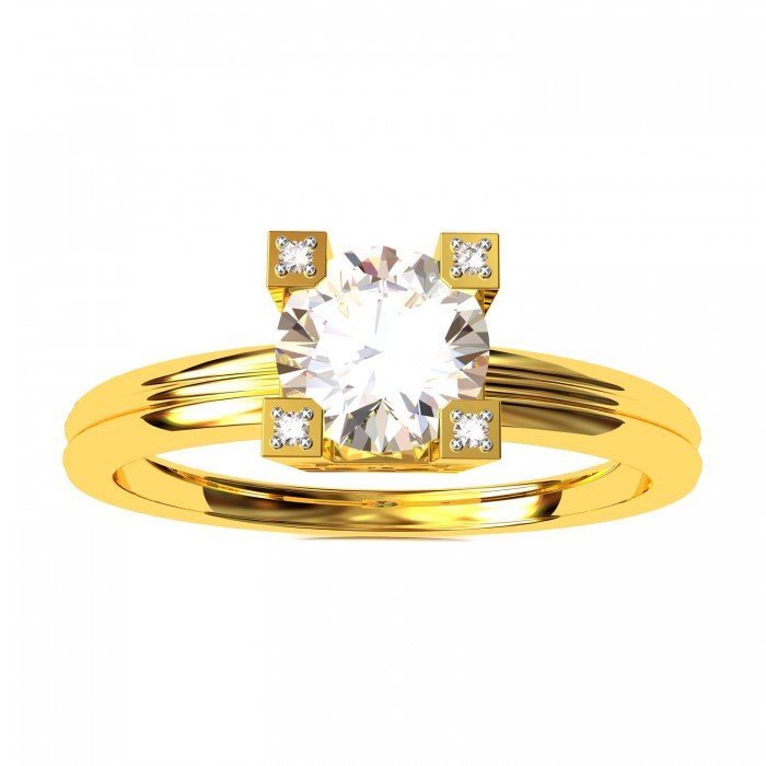 Stylish Solitaire American Diamond Ring