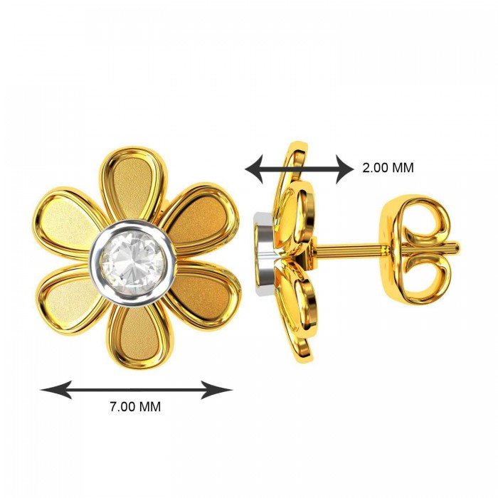 Gold American Diamond Earring