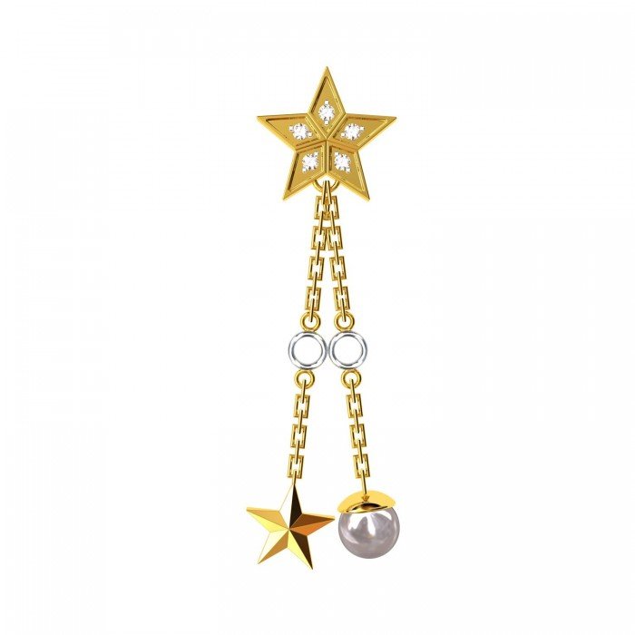 Star Dangling Pearl Earring