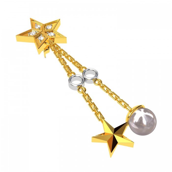 Star Dangling Pearl Earring