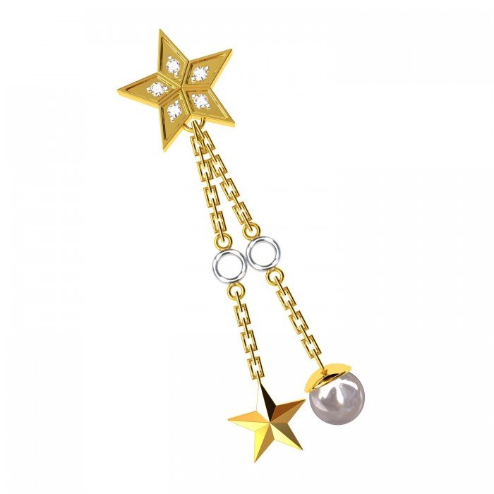 Star Dangling Pearl Earring