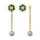 Changeable Tops Dangling Emerald Earring