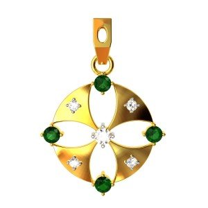 Emerald American Diamond Small Pendant