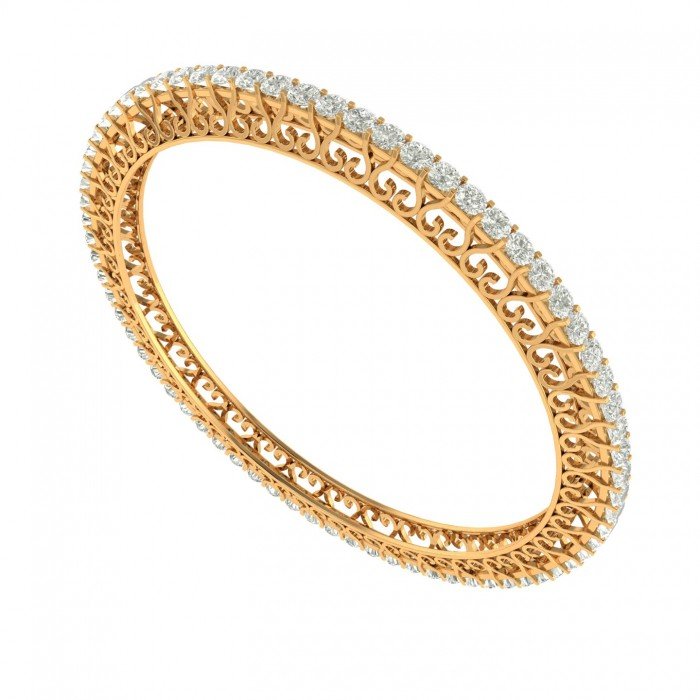 Fashionable Single Line Diamond Bangle